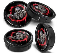 SkinoEu 60mm Wheel Centre Caps Set of 4 - Black ABS Plastic Alloy Wheel Hub Caps Replacement - Push Fit Car Wheel Centre Caps - Multiple Designs (CX 20)