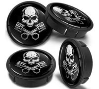 SkinoEu 60mm Wheel Centre Caps Set of 4 - Black ABS Plastic Alloy Wheel Hub Caps Replacement - Push Fit Car Wheel Centre Caps - Multiple Designs (CX 19)