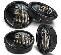 SkinoEu 60mm Wheel Centre Caps Set of 4 - Black ABS Plastic Alloy Wheel Hub Caps Replacement - Push Fit Car Wheel Centre Caps - Multiple Designs (CX 25)