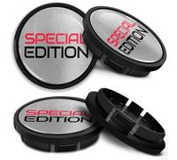 SkinoEu Compatible with Wheel Center Caps VW Volkswagen Centre Hubcaps 5G0601171 66mm Special Edition Silver Black Red CR 17