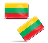 SkinoEu Country Flag Car Sticker Decal 3D Gel Badge Domed 2 Pack F 163