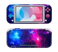 SKINOWN Full Set Faceplate Skin Decal Stickers for Switch Lite with 2Pcs Screen Protector (Blue Purple Starry)