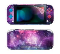 SKINOWN Full Set Faceplate Skin Decal Stickers for Switch Lite with 2Pcs Screen Protector (Purple Starry)