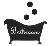 SKINPA Bathroom/Restroom/WC Door Wall Sign,Toilet Sign,Shower Entrance Sign,Acrylic 3d Mirror Wall Sticker Door Home Decor One Set Signs(Black)