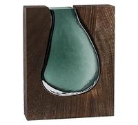 SKINPA Decorative Flower Vase,Wood Glass Inlay Vase Hydroponic Flower Pots Desk Decoration Artificial Flower Decorative Floral Arrangement Light Green Vases Decorative vase(S)
