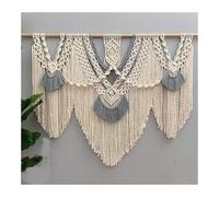 SKINPA Wall Hanging Art woven Tapestry,Wall Hanging Tapestry Large Natural Driftwood Decor,Handmade Woven Tassel Tapestries Cotton Rope Art Wall Living Room(Gray)