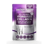 SkinPep Double Hydrolysed Collagen Powder 225g + 400mg Vitamin C Per 10g | Premium Bovine Collagen Peptides | Protein Collagen Supplement for Women & Men | Fasting, Keto, Beauty, Skin, Hair & Nails