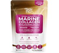 SkinPep Hydrolysed Marine Collagen Peptide Powder + VIT C, Hyaluronic Acid, Biotin & B Complex, Blackcurrent Extract & Stevia. Premium Clean Light Taste/No Fishy Smell Zero Sugar - 150g