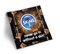 Skins Chocolate Flavoured Condoms Thin Extra Feel, 100 Pack of Premium Skins Flavoureds Bulk Condoms Extra Safe Pleasure Condom for Adults, Ultra Thin for Oral Extra Pleasure