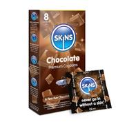 Skins Chocolate Flavoured Condoms Thin Extra Feel, 8 Pack of Premium Skins Flavoureds Extra Safe Pleasure Condom for Adults, Ultra Thin for Oral Extra Pleasure