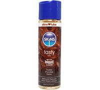 Skins Double Chocolate Water Based Lubricant 130ml - Rich Edible Lube Gel for Oral & Intimate Play - Flavoured Lube with Natural Taste - Vegan, Sugar-Free, Non-Sticky, Latex & Toy Friendly