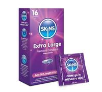 Skins Extra Large Condoms Multipac,Safe with Natural Look That Feels Like Real Skin, Pack of 16