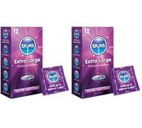 Skins Extra Large XL Condoms - Natural Latex Extra Large Condom; pre lubed for Comfort - 24 Pack