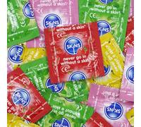Skins Flavoured Condoms for Oral & Intercourse - Premium Big Box Bulk Pack 100 for Maximum Enjoyment