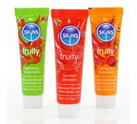 Skins Fruity Tubes Flavoured Lubes 3 x 12ml Water Based Lubricant Sampler Pack