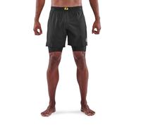 Skins Men's Series-3 Compression Superpose Hybrid 2-in-1 1/2 Tights-Shorts, Black, Large