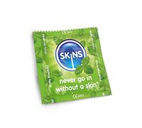Skins Mint Flavoured Condoms Thin Extra Feel, 24 Pack of Premium Skins Flavoureds Extra Safe Pleasure Condom for Adults, Ultra Thin for Oral Extra Pleasure