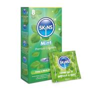 Skins Mint Flavoured Condoms Thin Extra Feel, 8 Pack of Premium Skins Flavoureds Extra Safe Pleasure Condom for Adults, Ultra Thin for Oral Extra Pleasure