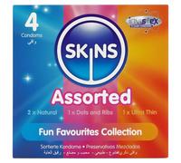 Skins - mixed condoms - dotted, natural, extra thin (4 pcs)