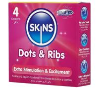 Skins - Ribbed & Dotted Condoms (4 Pack)