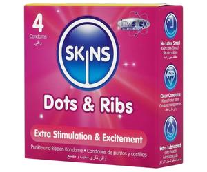 Skins - Ribbed & Dotted Condoms (4 Pack)