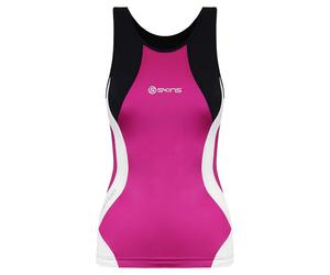 Skins Triathlon Compression Sleeveless Pink Womens Racer Back Top T49085051 - Black Textile - Size X-Small