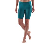 Skins Womens/Ladies Series-3 Compression Shorts (Teal Blue) - Floral - Size 10 UK