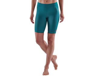 Skins Womens/Ladies Series-3 Compression Shorts (Teal Blue) - Floral - Size 10 UK