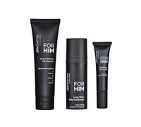 SkinSense FOR HIM Skincare Collection with Washbag, Premium Grooming Kit for Male Skin, 3PC Men's Gift Set, Daily Essentials Skincare, Cleanser, Moisturiser & Eye Cream Set with Travel Washbag