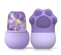 SkinSide Ice Roller for Face with Scrubber | Ice Roller for Face | Face Ice Roller for Men & Women | Ice Cube Roller for Glowing Skin & Puffy Eyes | Reusable & Unbreakable (Purple)