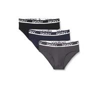 Skiny Men's Herren Brasil Slip 3er Pack Cotton Multipack, Opaque, greyblueblack Selection, M (Pack of 3)