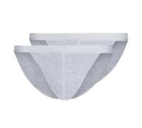 Skiny Men's Cotton Rib Thong G-String Panties, Opaque, Silver Melange (080693), XXL (Pack of 2)
