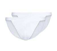 Skiny Men's Cotton Rib Thong G-String Panties, Opaque, White (080693), L (Pack of 2)