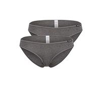 Skiny Women's Damen Rio Slip 2er Pack Advantage Cotton Brazilian Briefs, Opaque, Anthra Melange, 38 (Pack of 2)