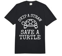 Skip A Straw Save A Turtle Earth Day Planet Environmental Comfort Colors Adult Heavyweight T-Shirt