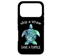Skip A Straw Save A Turtle Ocean Animals Blue Sea Turtle Case for iPhone 17 Pro