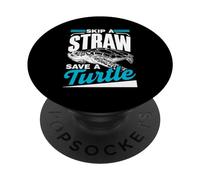 Skip A Straw Save A Turtle Ocean Free Plastic Pollution PopSockets Adhesive PopGrip