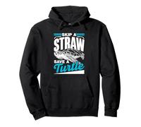 Skip A Straw Save A Turtle Ocean Free Plastic Pollution Pullover Hoodie