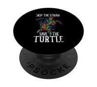 Skip A Straw Save A Turtle Save The Ocean Turtles Sea Turtle PopSockets Adhesive PopGrip