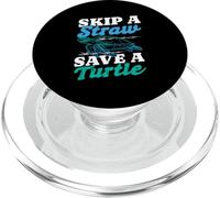 SKIP A Straw SAVE A Turtle Sea Turtle Conservation PopSockets PopGrip for MagSafe