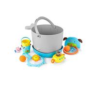 Skip Hop Baby Bath Toy Filled Bucket, Bath Toy & Bucket Gift Set, Grey