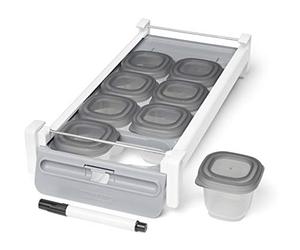 Skip Hop Baby Food Storage, Easy-Store Sliding Tray Set, Grey