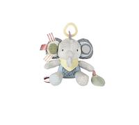 Skip Hop Bandana Buddies Soft Textured Baby Activity and Teething Toy for Multi-Sensory Play with Rattles, Crinkle Sounds, Squeaker and Mirror, Attaches to Stroller and Car Seat, Elephant, Age 0+