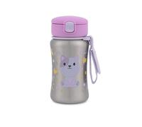 Skip Hop Toddler Sippy Cup with Straw, Holds 12 oz. Stainless Steel Straw Bottle, Besties Squad, Cat