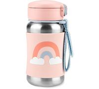 Skip Hop Toddler Sippy Cup with Straw, Sparks Stainless Steel Straw Bottle, Rainbow
