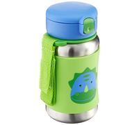 Skip Hop Toddler Sippy Cup with Straw, Zoo Stainless Steel Straw Bottle, Dino