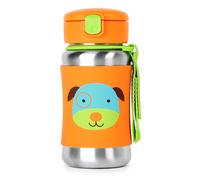 Skip Hop Toddler Sippy Cup with Straw Zoo Stainless Steel Straw Bottle Dog 350 ml