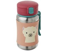 Skip Hop Toddler Sippy Cup with Straw, Zoo Stainless Steel Straw Bottle, Llama