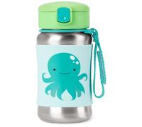 Skip Hop Toddler Sippy Cup with Straw, Zoo Stainless Steel Straw Bottle, Octopus