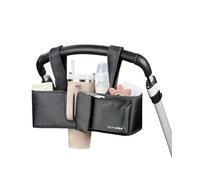 Skip Hop Ultimate Stroller Organizer Universal Fit with Adjustable Straps, Magnetic Flaps and Convertible Design that fits 40 oz. Tumblers, Black